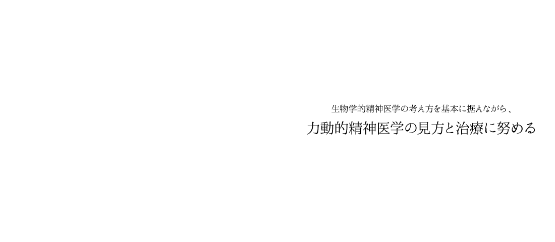 生物学的精神医学の考え方を基本に据えながら、力動的精神医学の見方と治療に努める